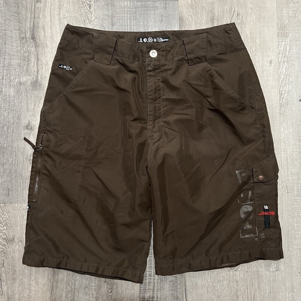 Vintage Lost Enterprises Shorts Mens 34 Brown Skater Cargo Mens Grunge Y2K